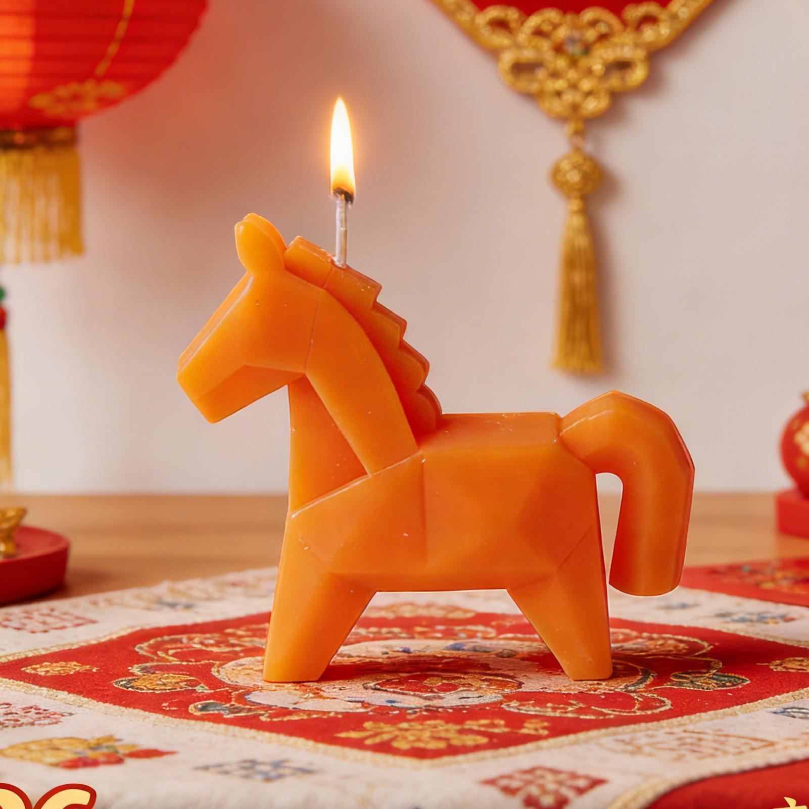 Model Kit Horse - 말 모양 향초 전통적인 상서로운 말
