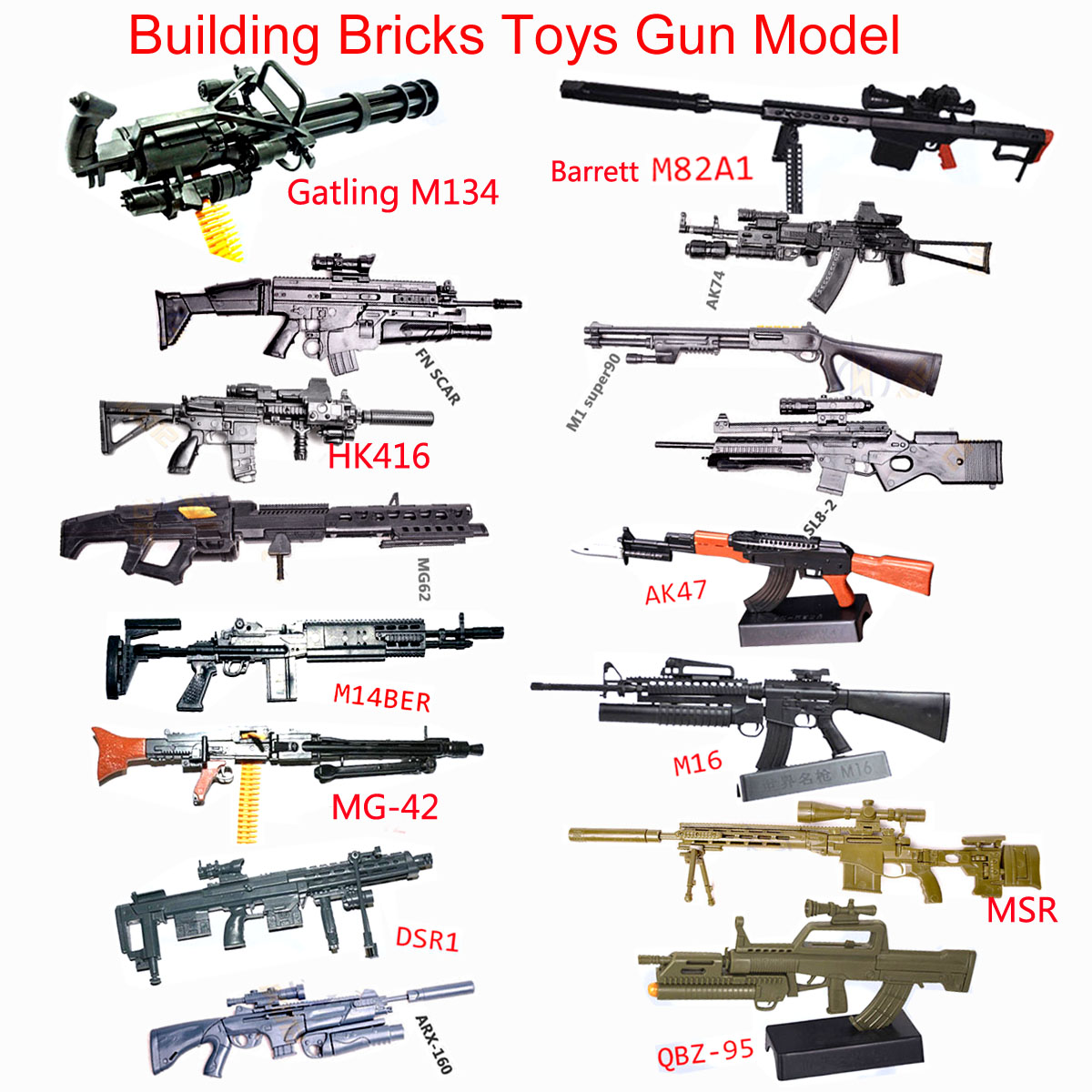 Model Kit Weapons - 1:6 스케일 장난감 미니 총기 모델