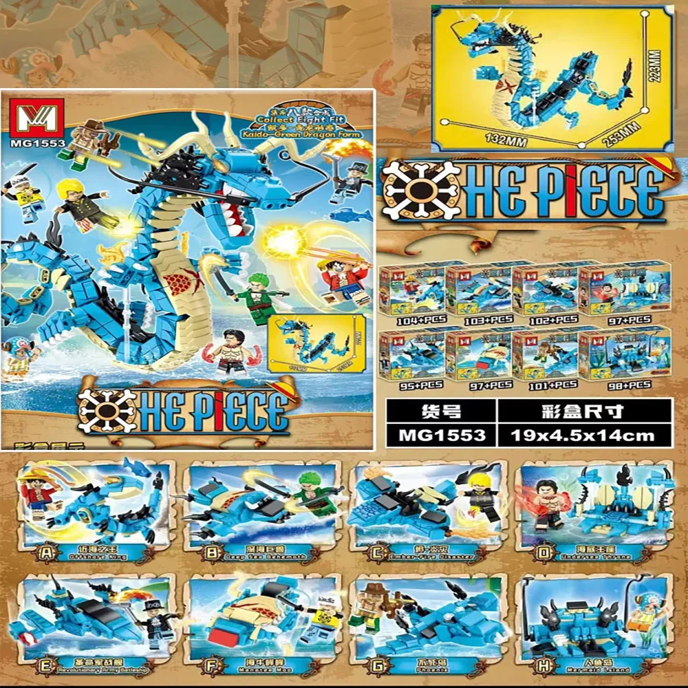 Model Kit Ixchel - 8in1 원피스 빌딩 블록 블루 드래곤