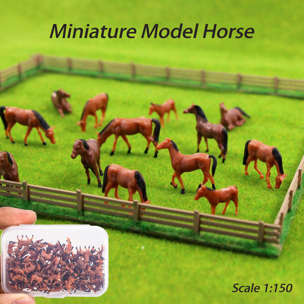 Model Kit Horse - 규모 1:150 소형 말 모델 브라운