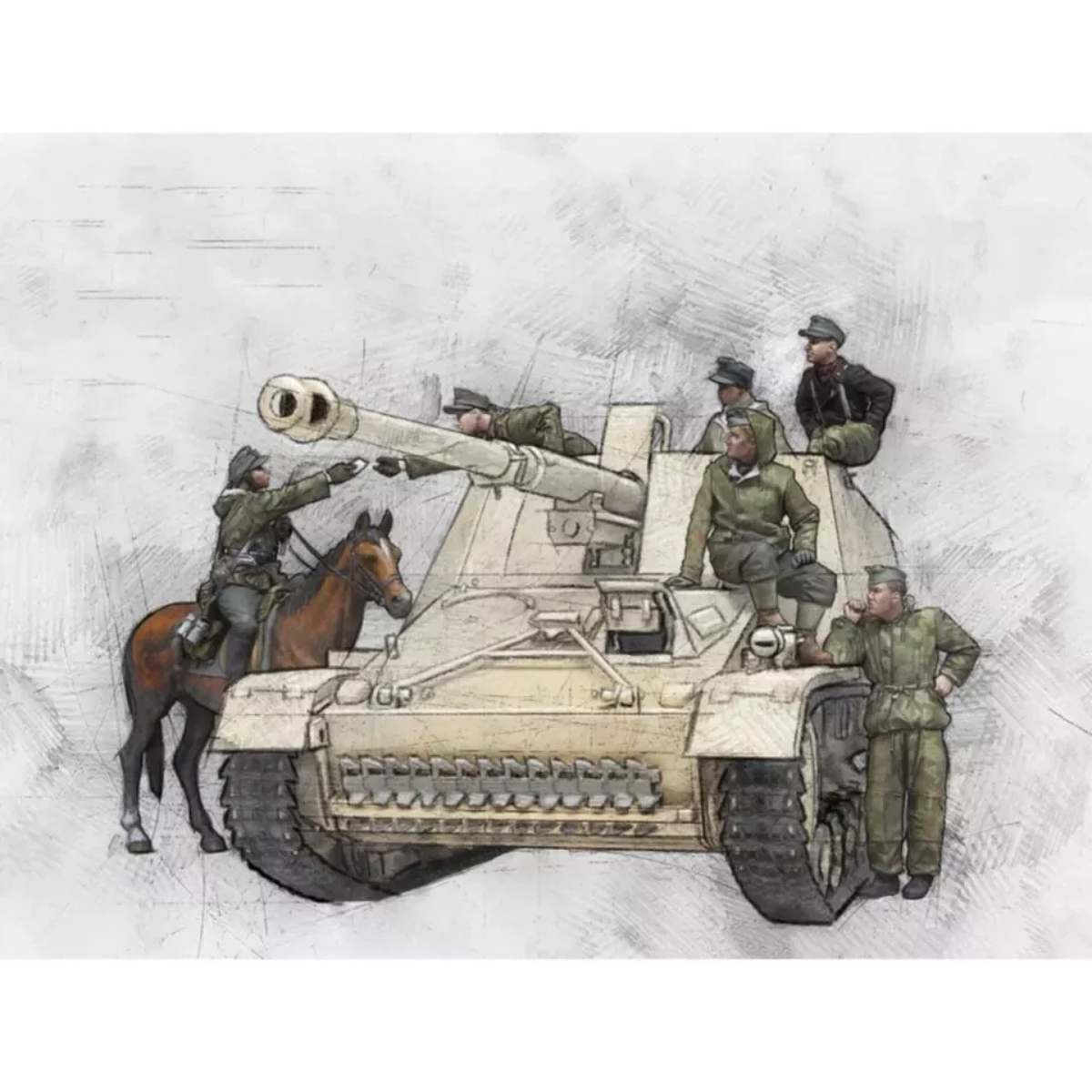 Model Kit Horse - 1/35 레진 군인 모델 GK 군사