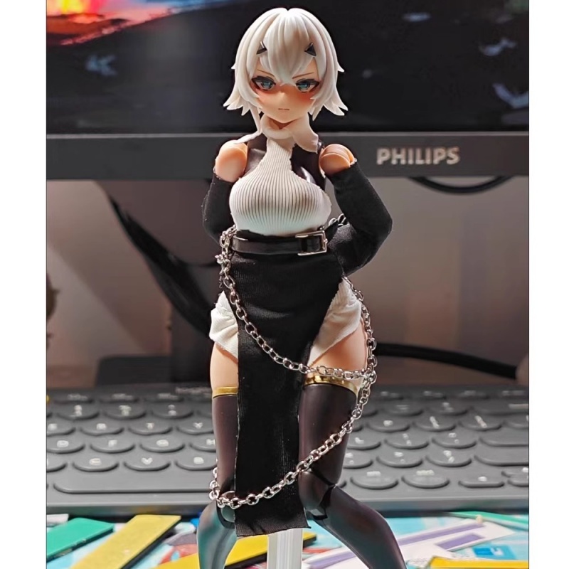 1/12 스케일 컬러 오프 숄더 탑 블랙 하프 스커트  - Model Kit Girls 리뷰 및 가격