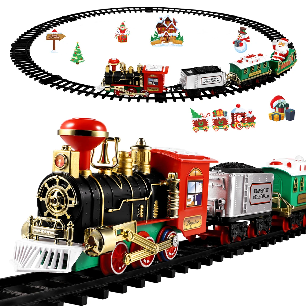 크리스마스 기차 세트 조명과 함께 축제 미니 기관차 모 - Model Kit Train 리뷰 및 가격
