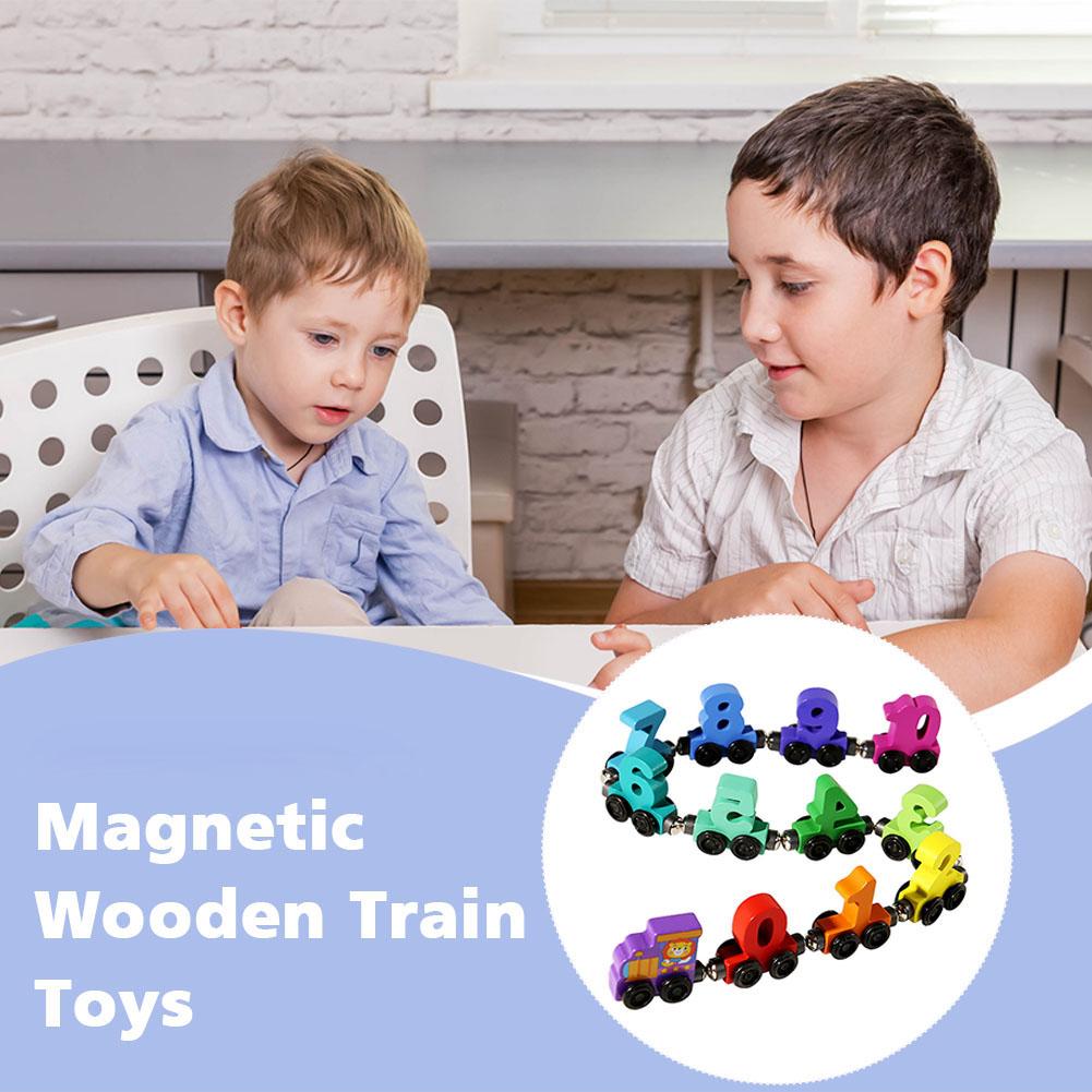 나무 자석 숫자 기차 조립 블록 조립 자동차 유아 조기 - Model Kit Train 리뷰 및 가격